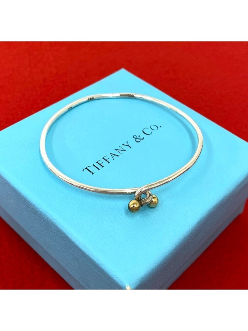 Tiffany & Co Vintage Hook Eye Bangle Silver Bracelet